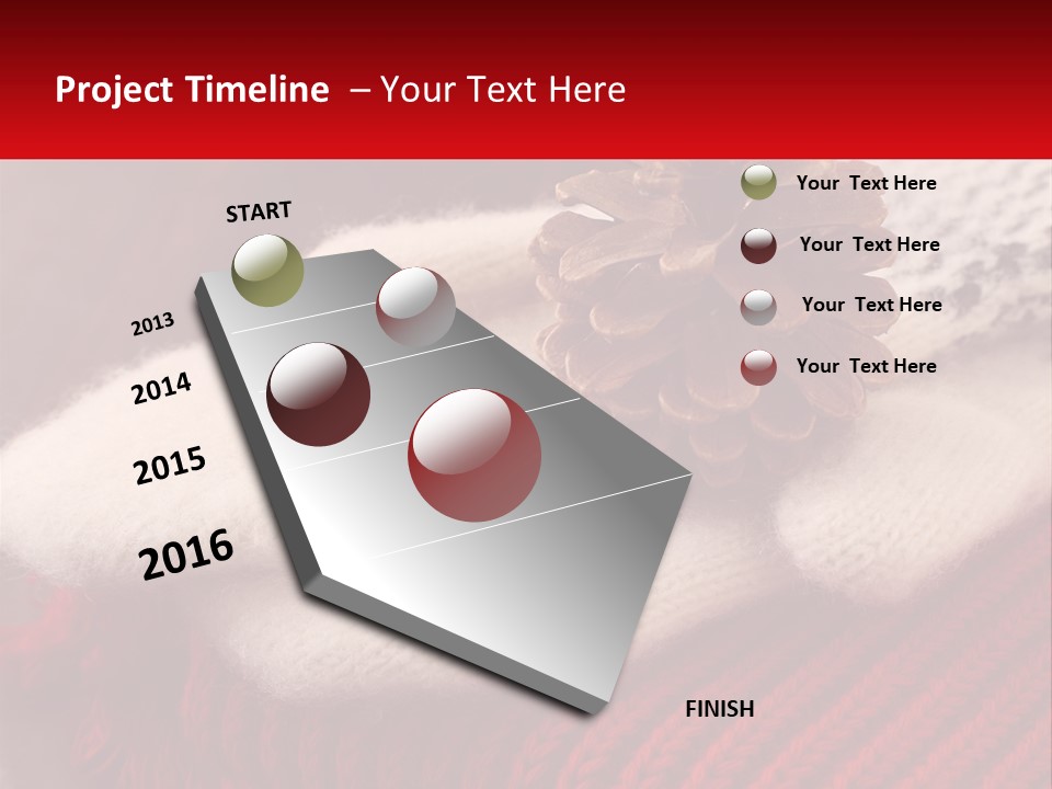 A Knitted Hat With A Pine Cone On Top Of It PowerPoint Template