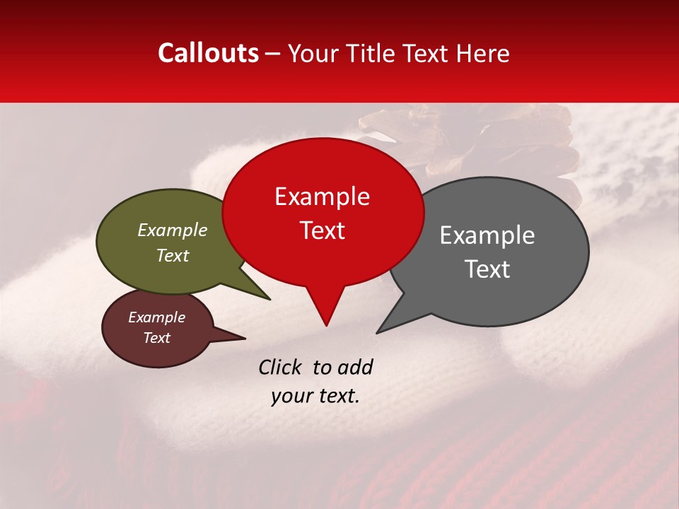 A Knitted Hat With A Pine Cone On Top Of It PowerPoint Template