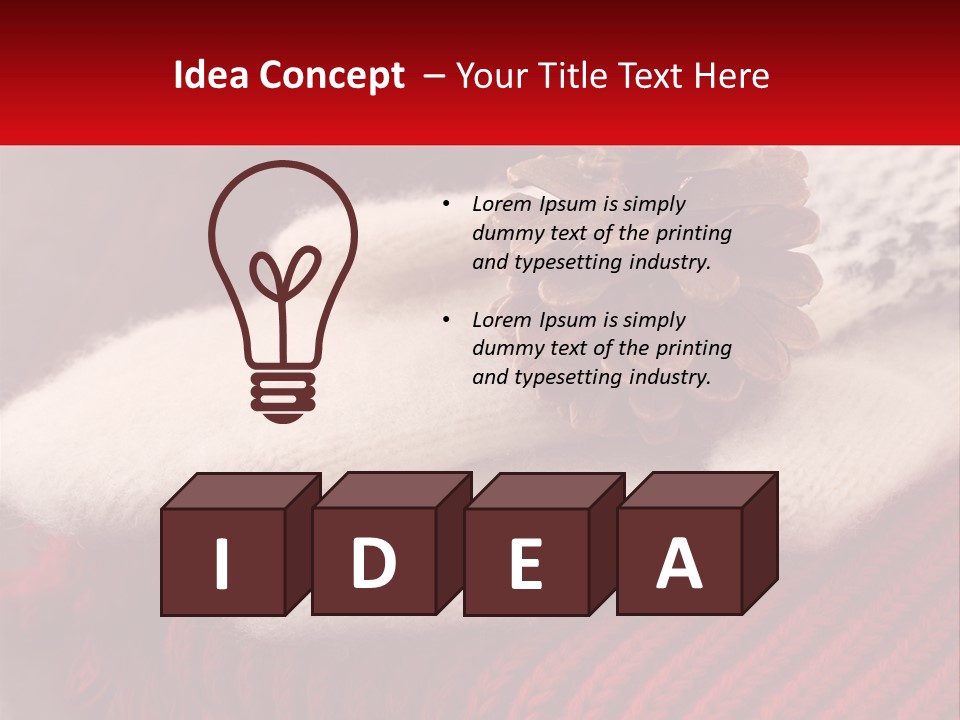 A Knitted Hat With A Pine Cone On Top Of It PowerPoint Template