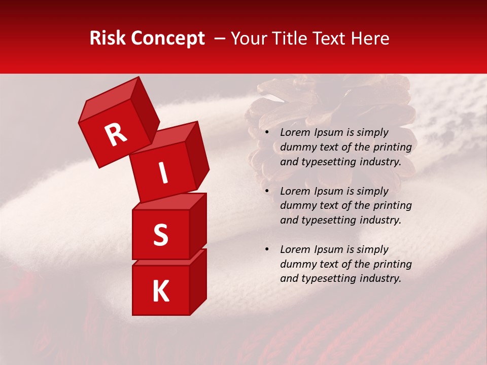 A Knitted Hat With A Pine Cone On Top Of It PowerPoint Template