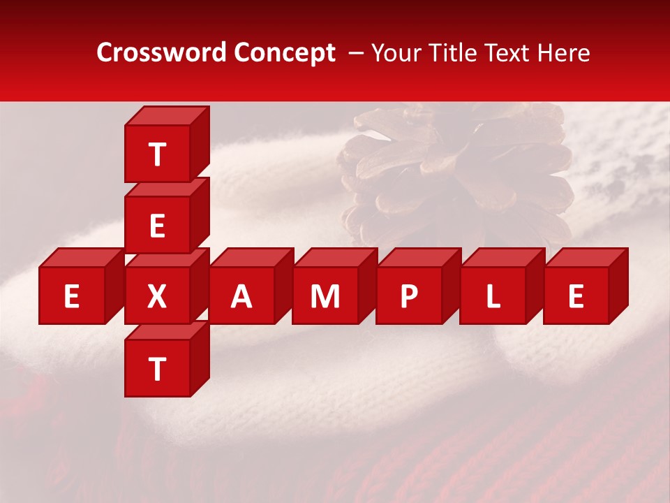 A Knitted Hat With A Pine Cone On Top Of It PowerPoint Template