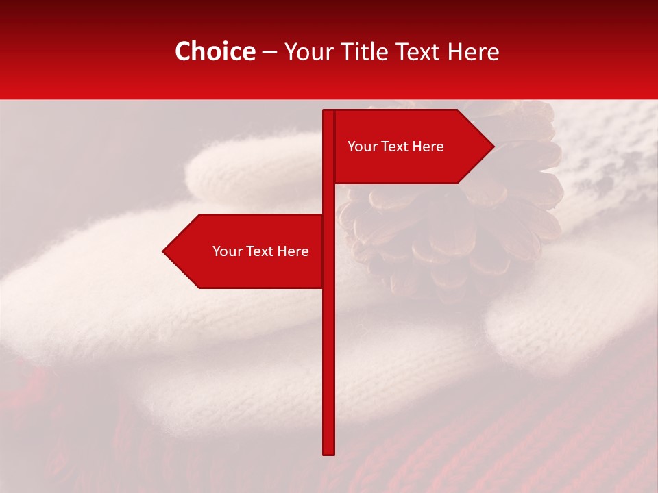 A Knitted Hat With A Pine Cone On Top Of It PowerPoint Template