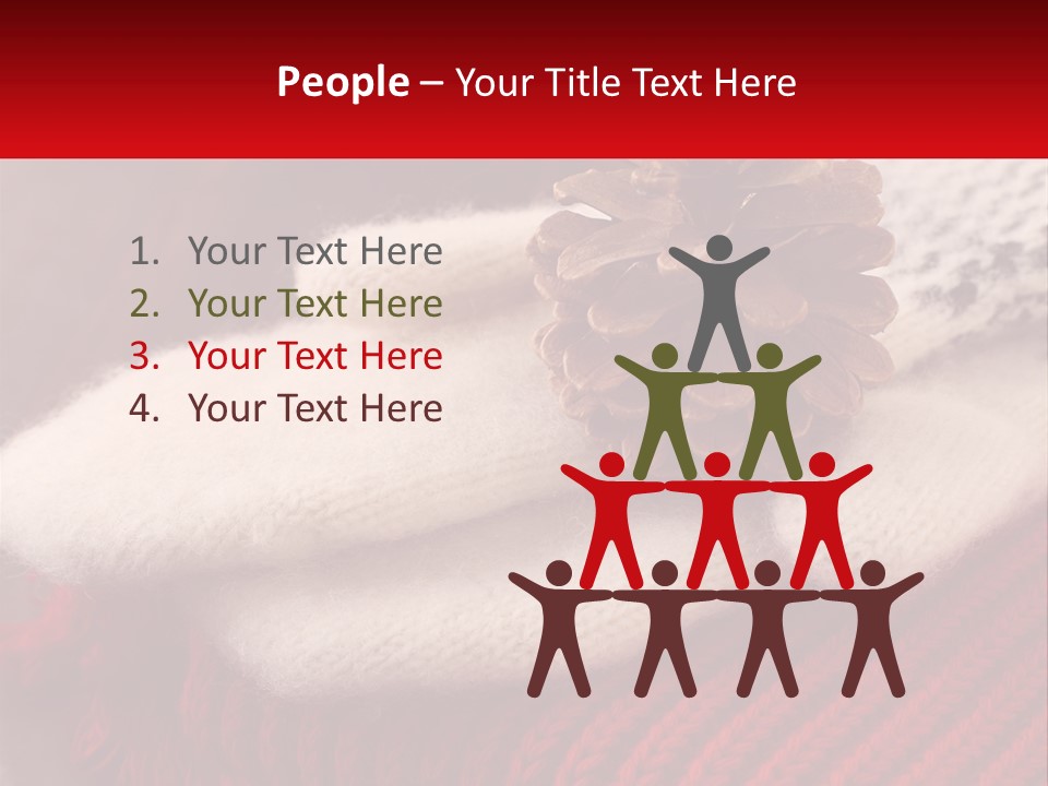 A Knitted Hat With A Pine Cone On Top Of It PowerPoint Template