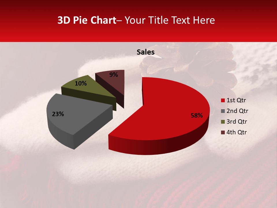 A Knitted Hat With A Pine Cone On Top Of It PowerPoint Template