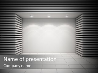 A White Room With A Black And White Wall PowerPoint Template