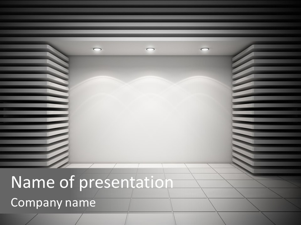 A White Room With A Black And White Wall PowerPoint Template