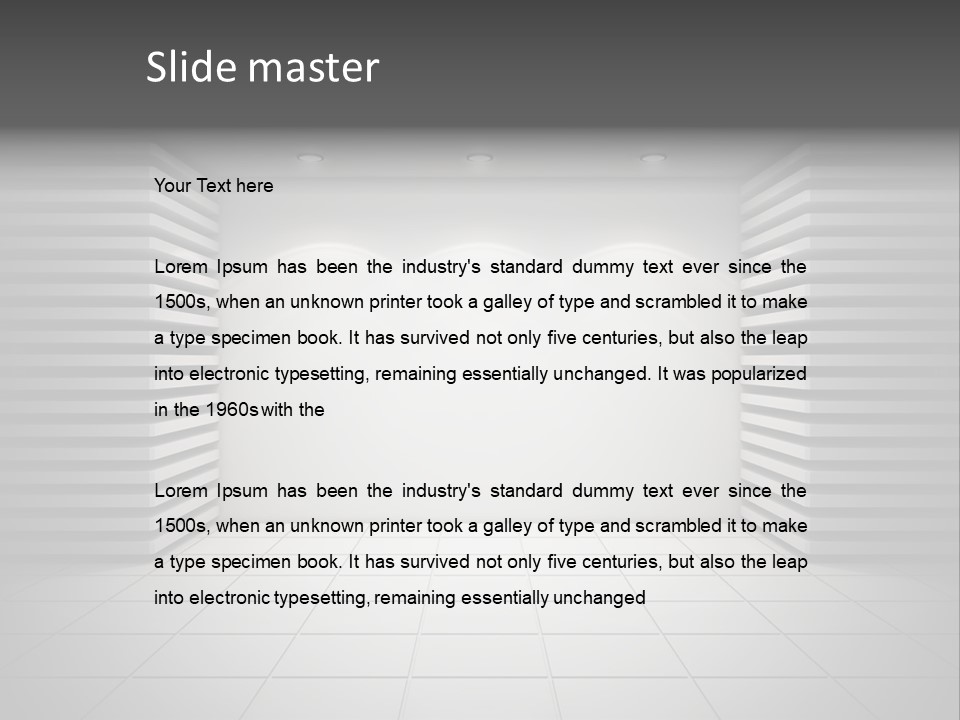 A White Room With A Black And White Wall PowerPoint Template