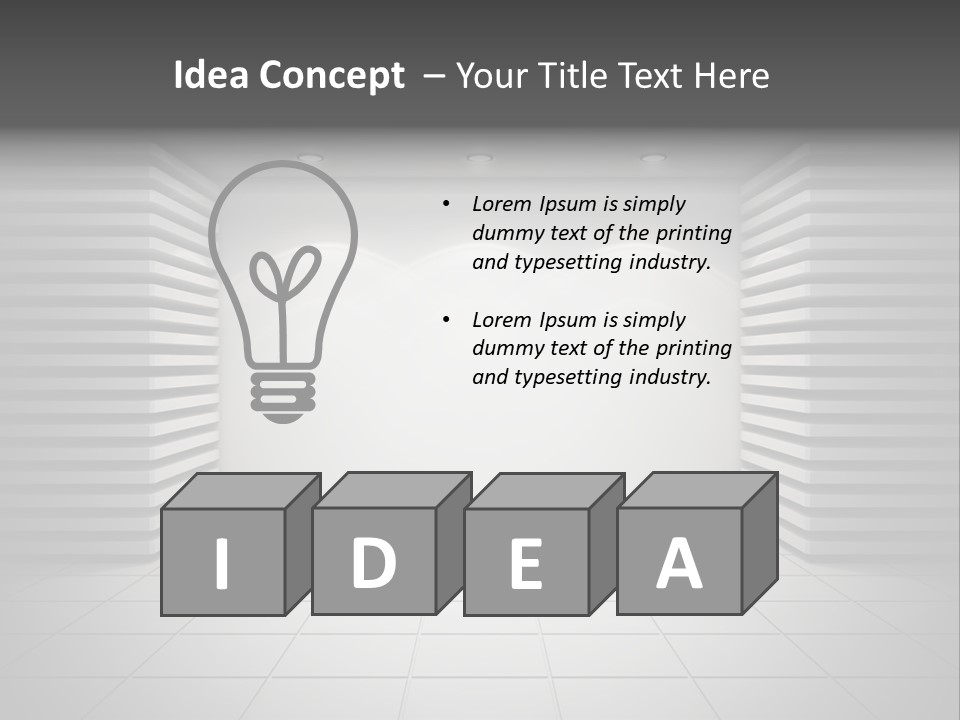 A White Room With A Black And White Wall PowerPoint Template