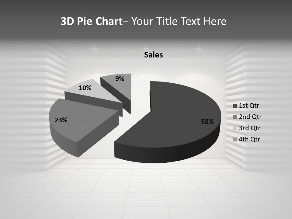 A White Room With A Black And White Wall PowerPoint Template