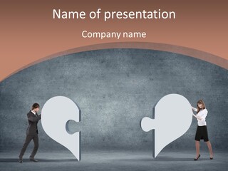 A Man And A Woman Standing In Front Of A Giant Question Mark PowerPoint Template