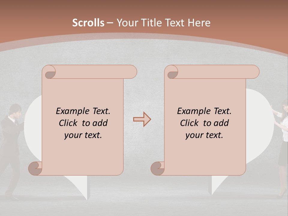 A Man And A Woman Standing In Front Of A Giant Question Mark PowerPoint Template