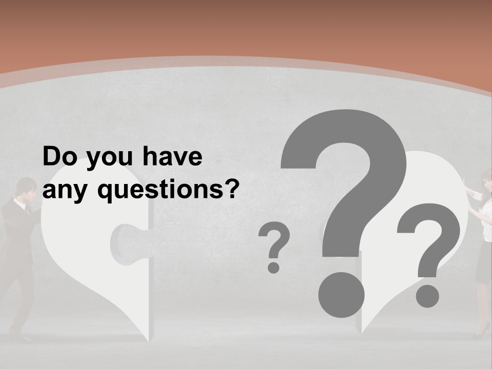 A Man And A Woman Standing In Front Of A Giant Question Mark PowerPoint Template