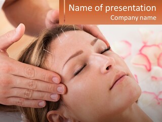 A Woman Getting A Facial Massage At A Spa PowerPoint Template