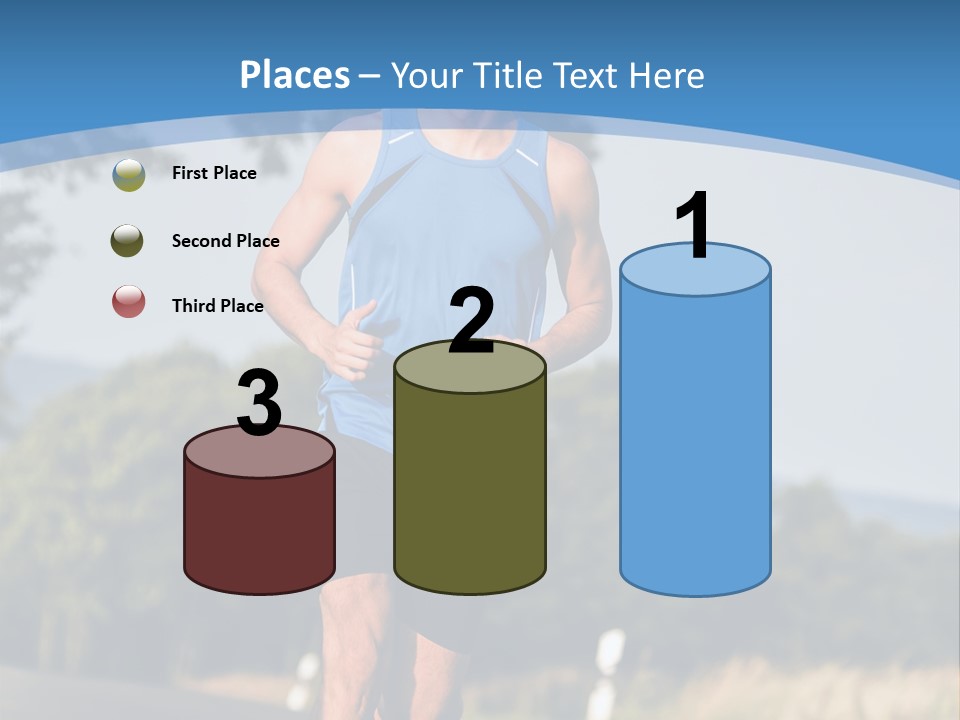 A Man Running Down A Road With Trees In The Background PowerPoint Template