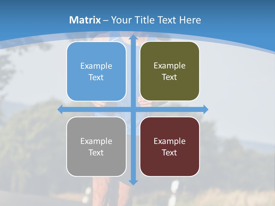 A Man Running Down A Road With Trees In The Background PowerPoint Template