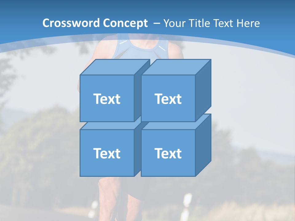 A Man Running Down A Road With Trees In The Background PowerPoint Template