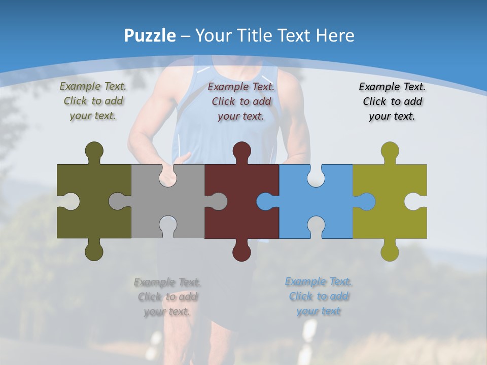 A Man Running Down A Road With Trees In The Background PowerPoint Template