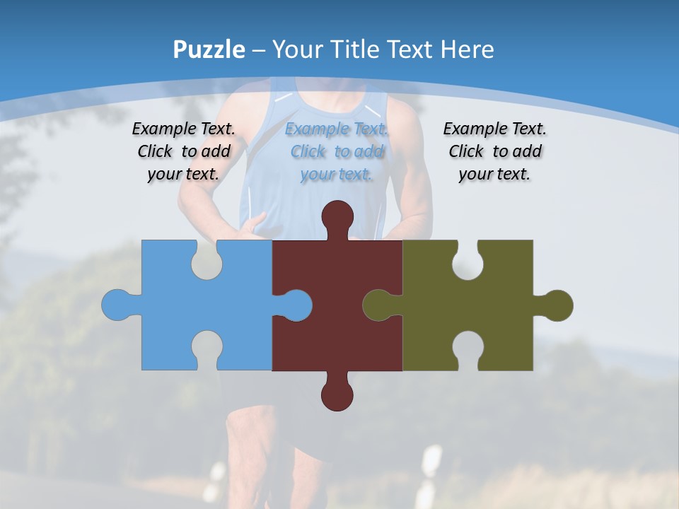 A Man Running Down A Road With Trees In The Background PowerPoint Template