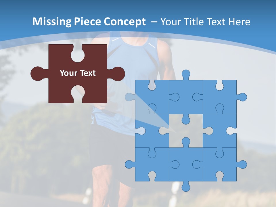 A Man Running Down A Road With Trees In The Background PowerPoint Template