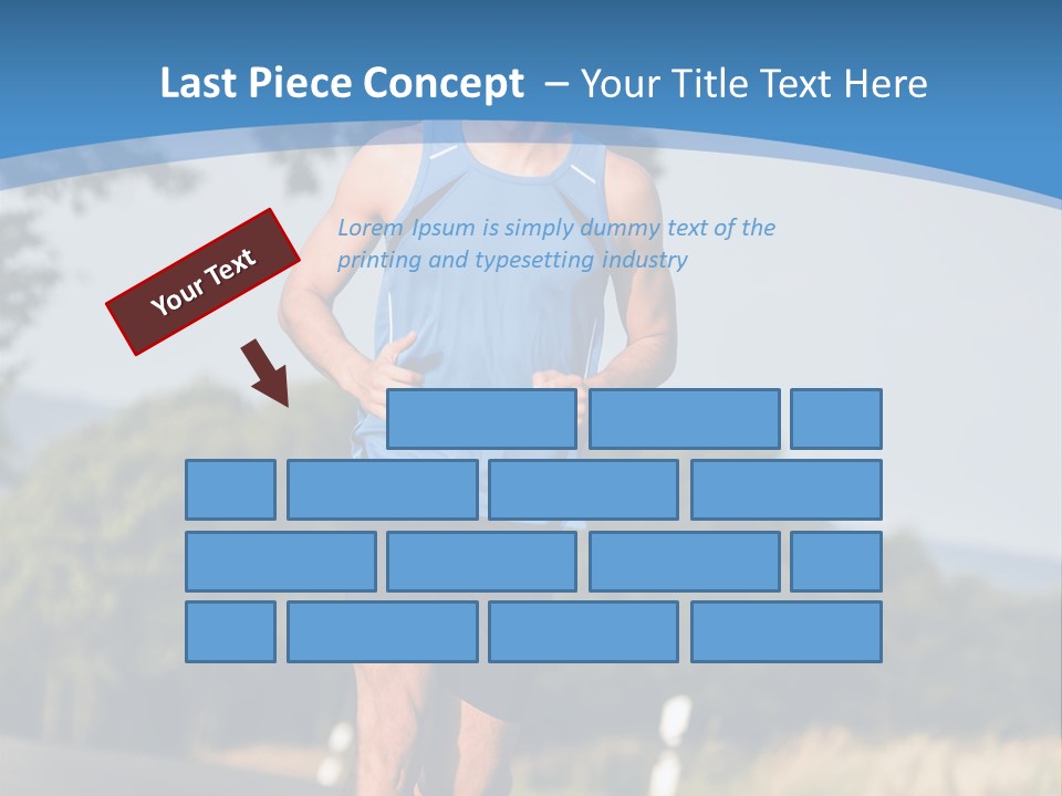 A Man Running Down A Road With Trees In The Background PowerPoint Template