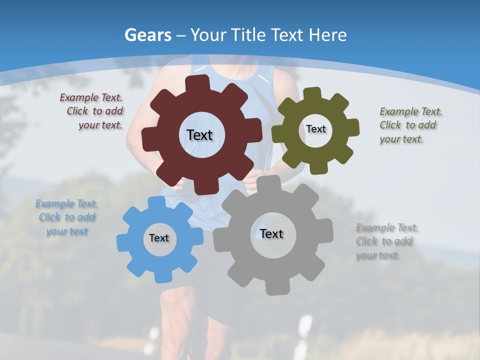 A Man Running Down A Road With Trees In The Background PowerPoint Template