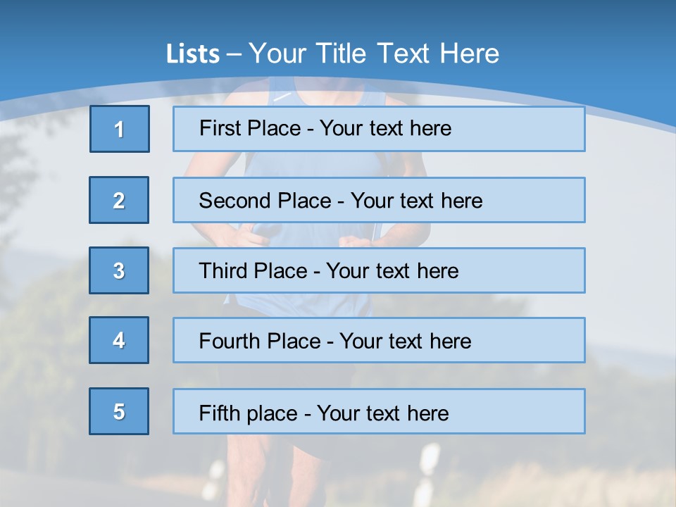 A Man Running Down A Road With Trees In The Background PowerPoint Template