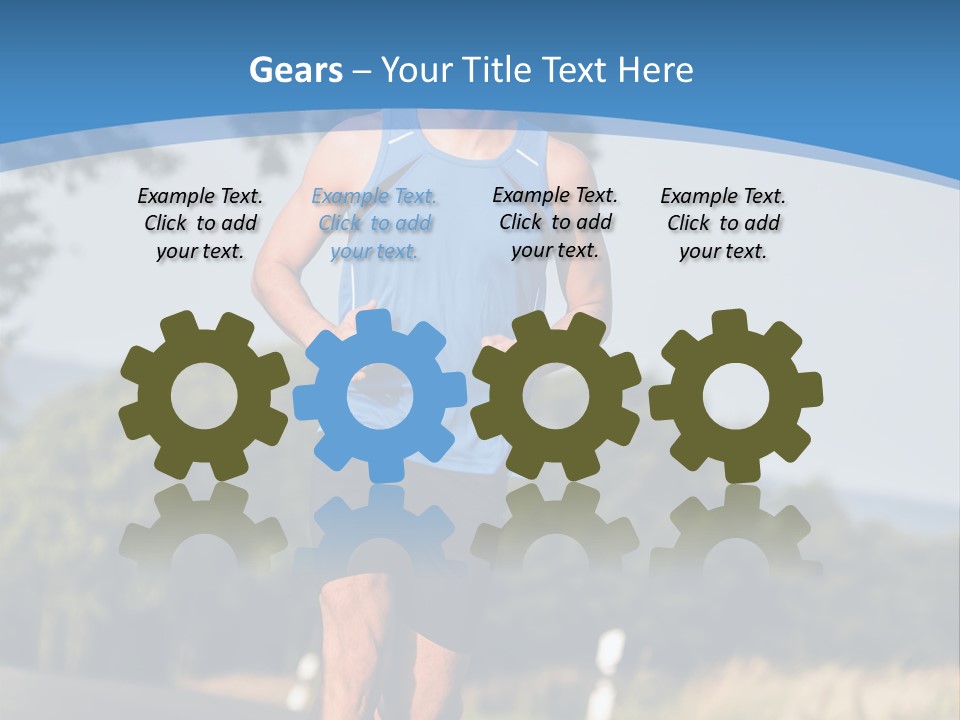 A Man Running Down A Road With Trees In The Background PowerPoint Template