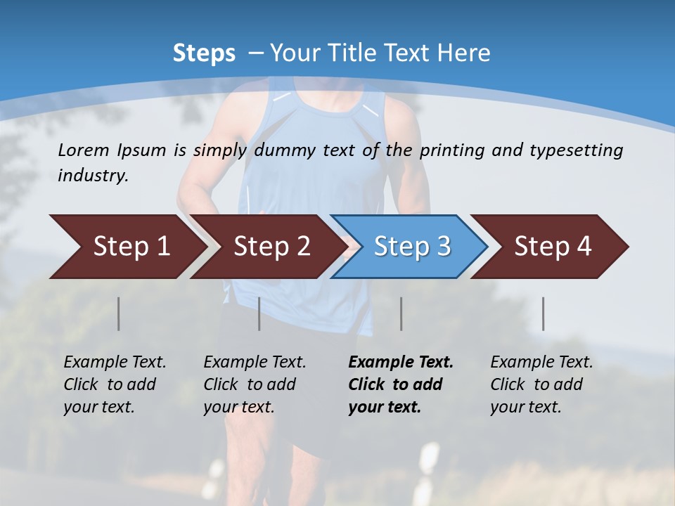 A Man Running Down A Road With Trees In The Background PowerPoint Template