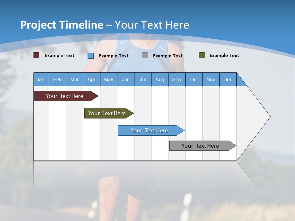 A Man Running Down A Road With Trees In The Background PowerPoint Template