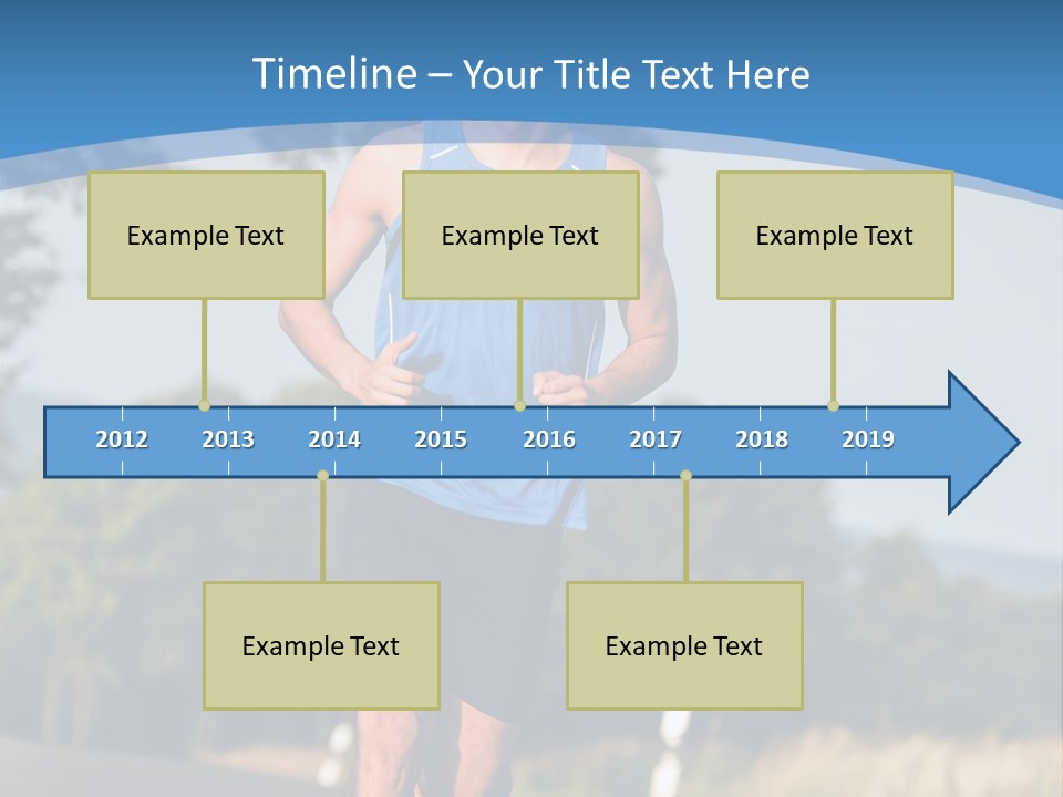 A Man Running Down A Road With Trees In The Background PowerPoint Template