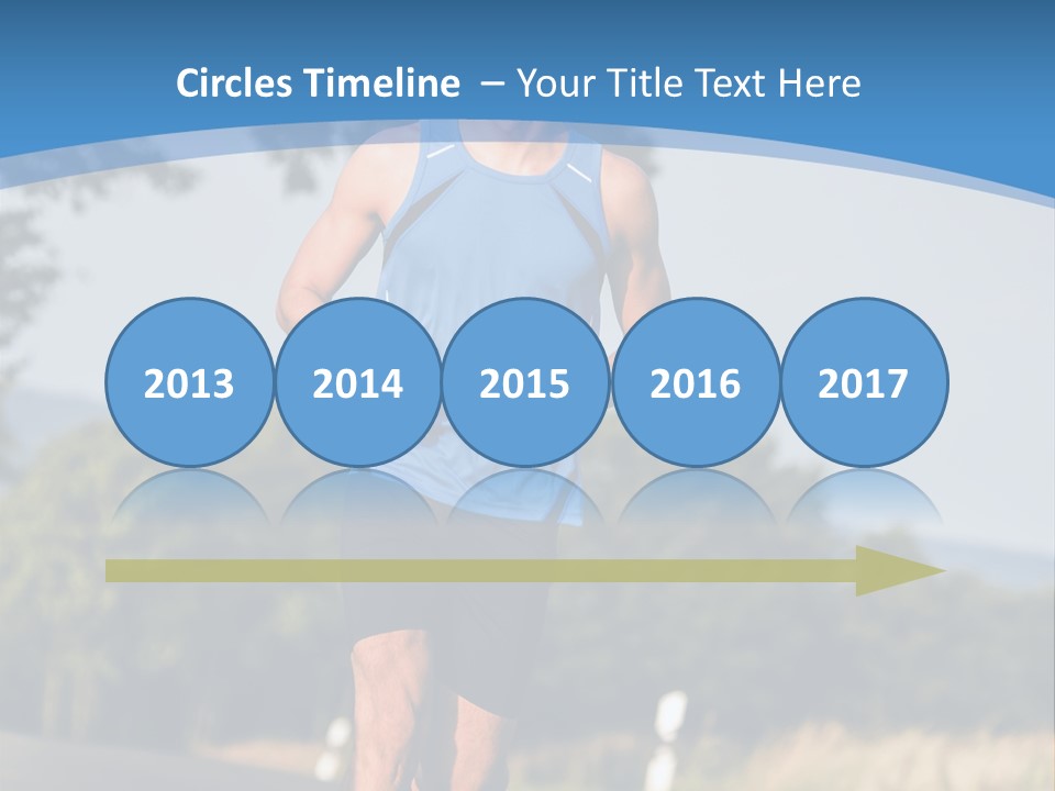 A Man Running Down A Road With Trees In The Background PowerPoint Template