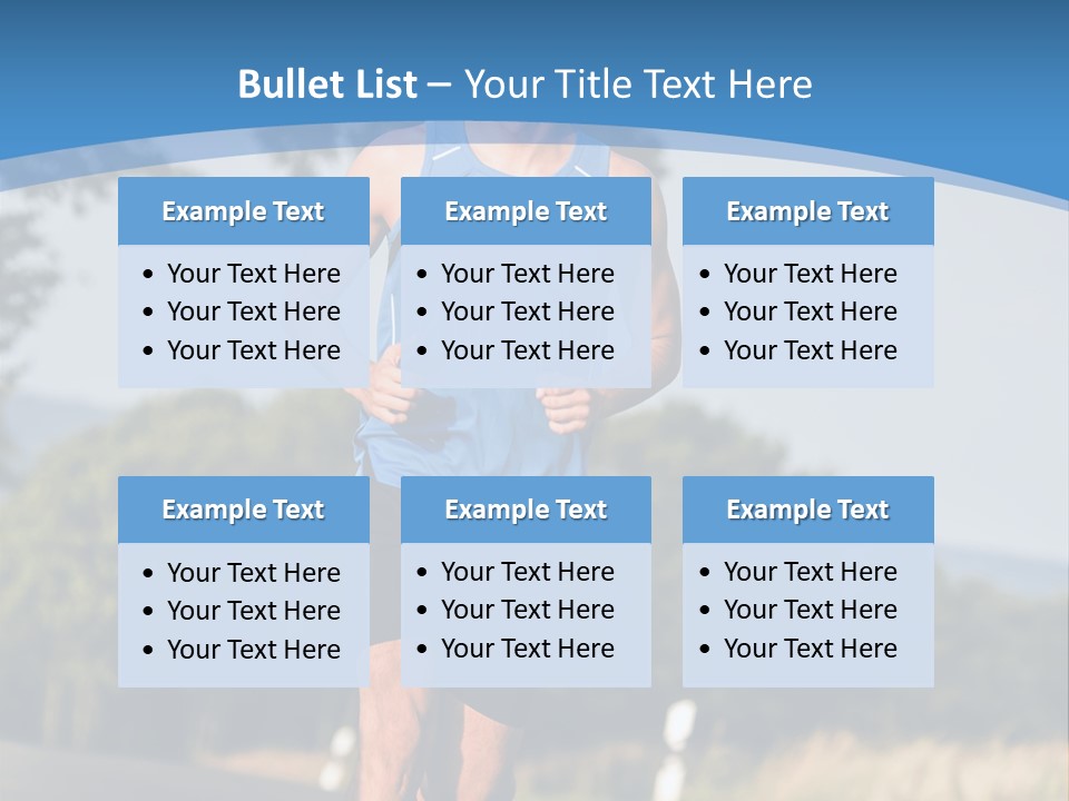 A Man Running Down A Road With Trees In The Background PowerPoint Template