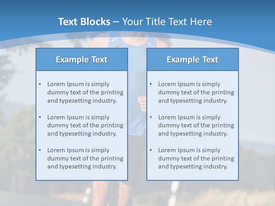 A Man Running Down A Road With Trees In The Background PowerPoint Template
