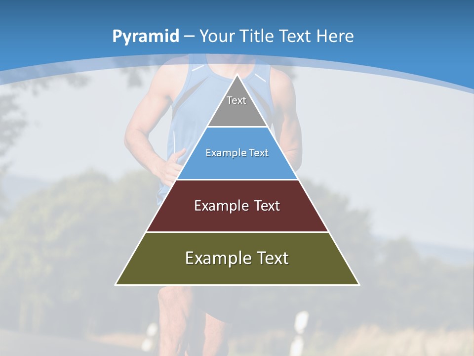 A Man Running Down A Road With Trees In The Background PowerPoint Template