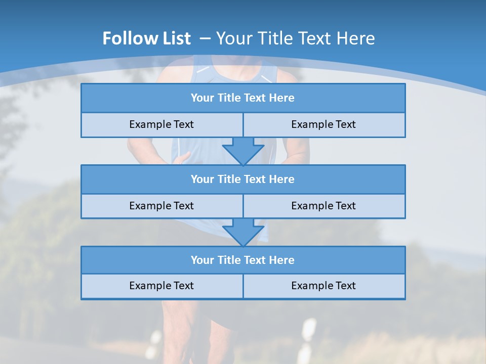 A Man Running Down A Road With Trees In The Background PowerPoint Template
