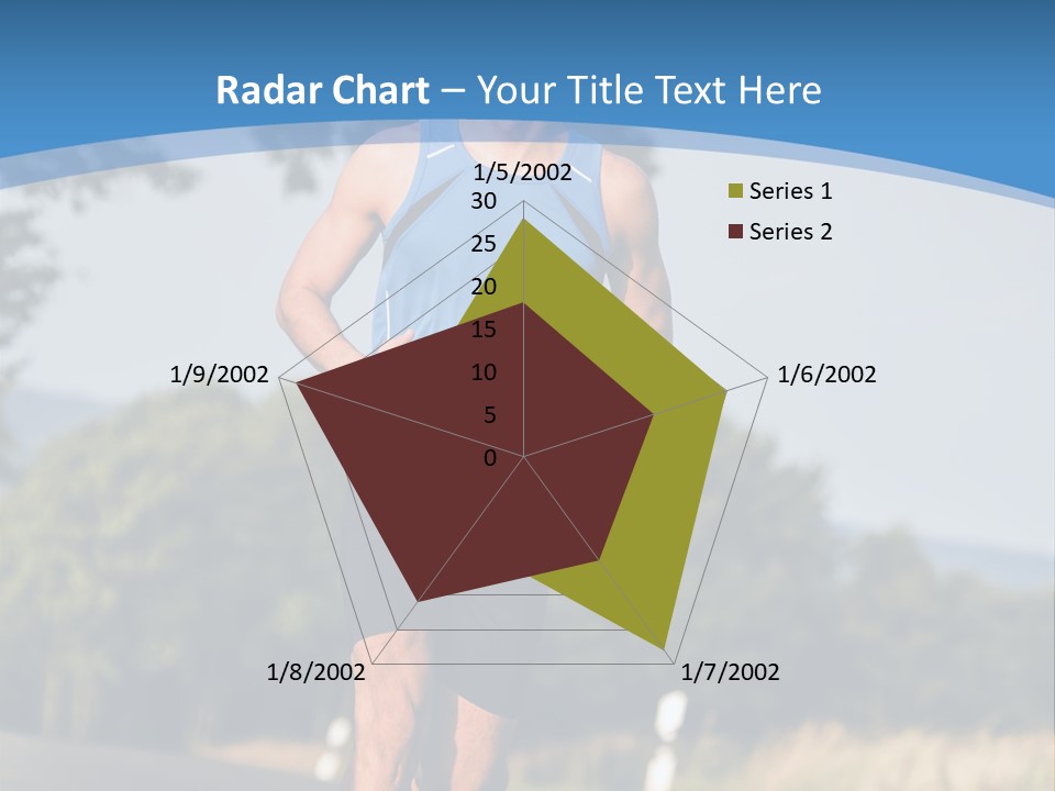 A Man Running Down A Road With Trees In The Background PowerPoint Template