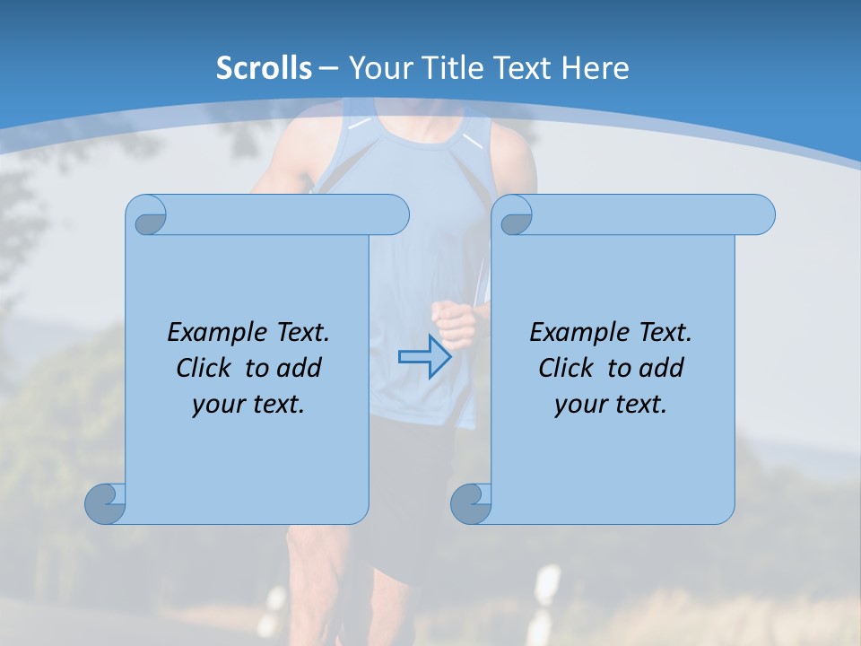 A Man Running Down A Road With Trees In The Background PowerPoint Template