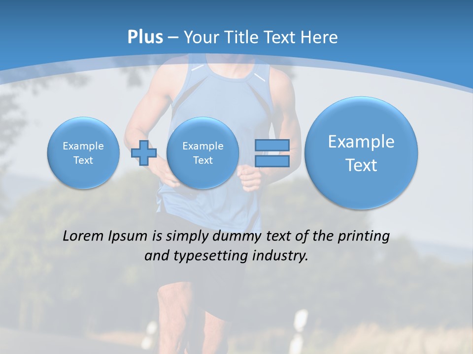 A Man Running Down A Road With Trees In The Background PowerPoint Template