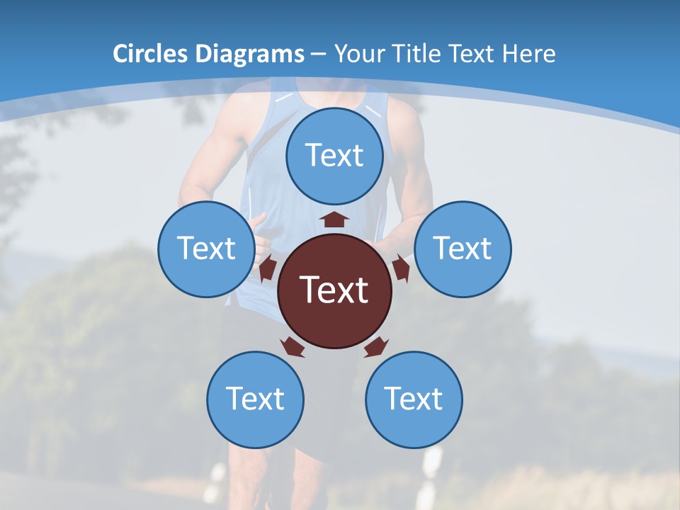 A Man Running Down A Road With Trees In The Background PowerPoint Template