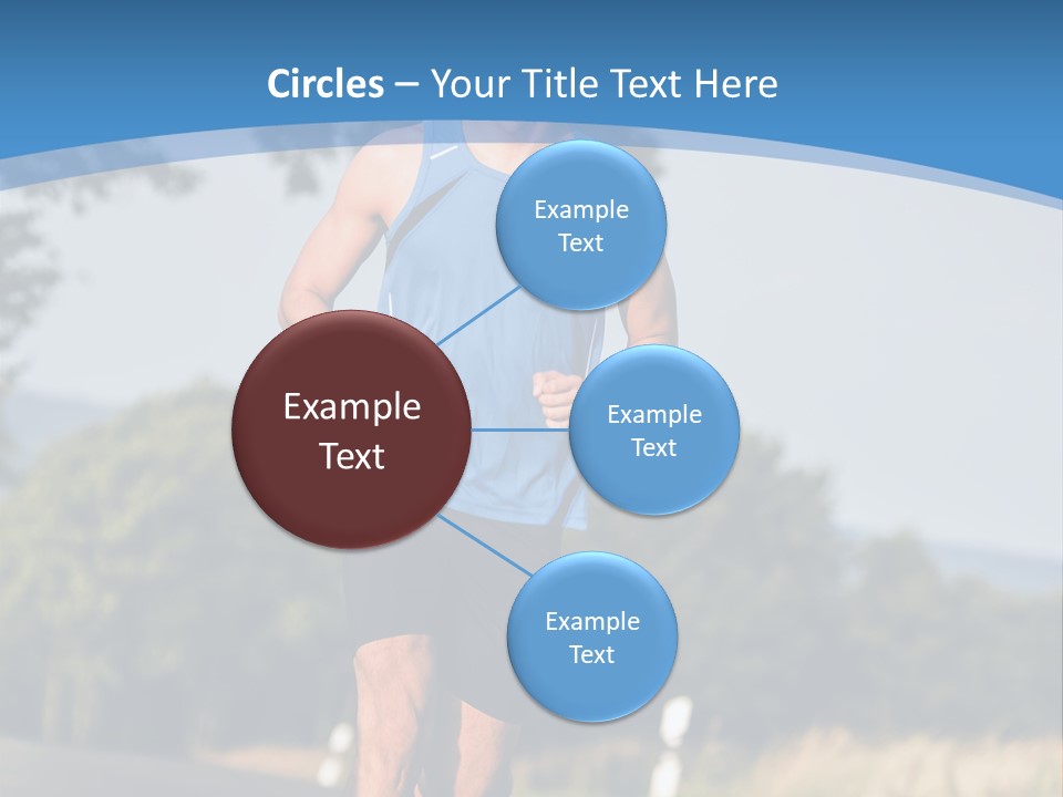 A Man Running Down A Road With Trees In The Background PowerPoint Template