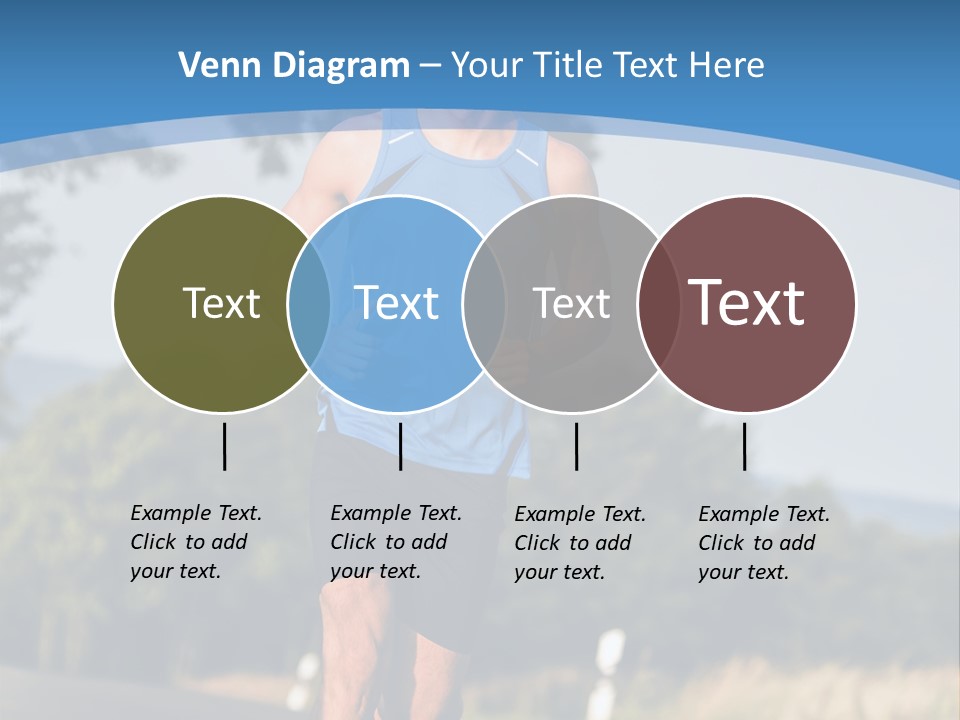 A Man Running Down A Road With Trees In The Background PowerPoint Template