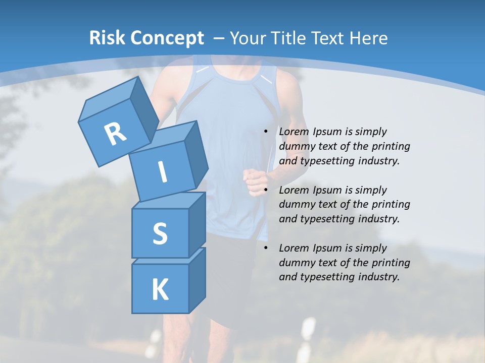 A Man Running Down A Road With Trees In The Background PowerPoint Template