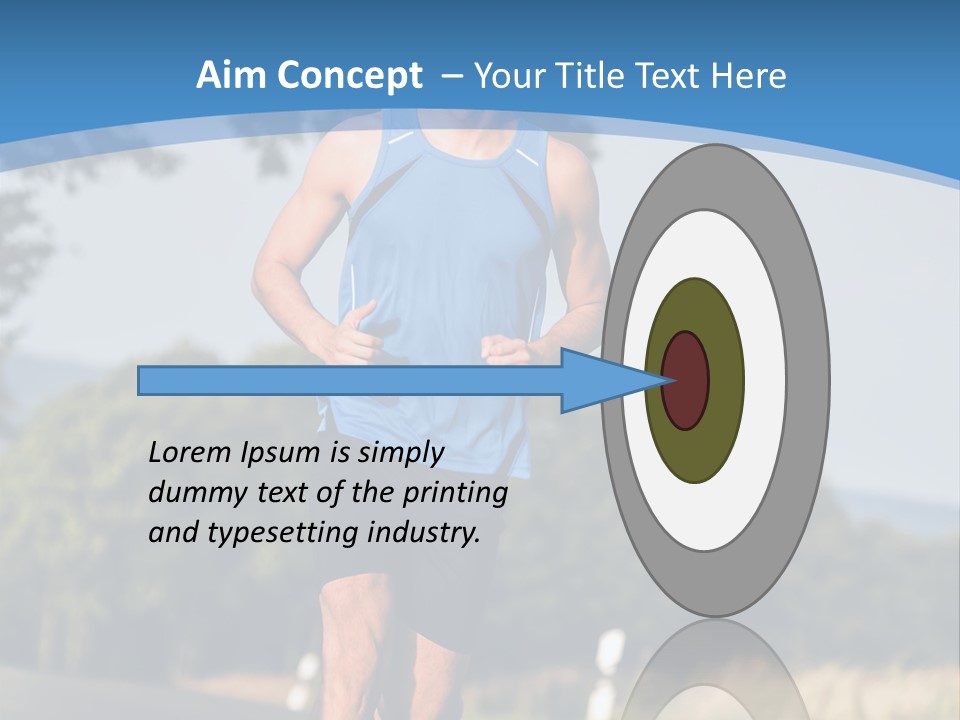 A Man Running Down A Road With Trees In The Background PowerPoint Template