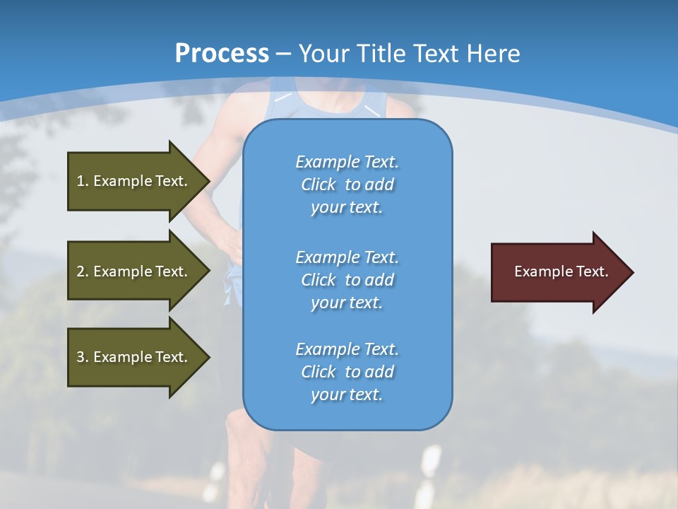 A Man Running Down A Road With Trees In The Background PowerPoint Template