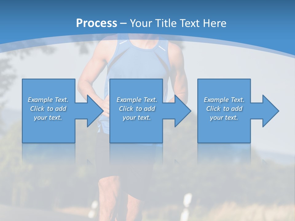 A Man Running Down A Road With Trees In The Background PowerPoint Template