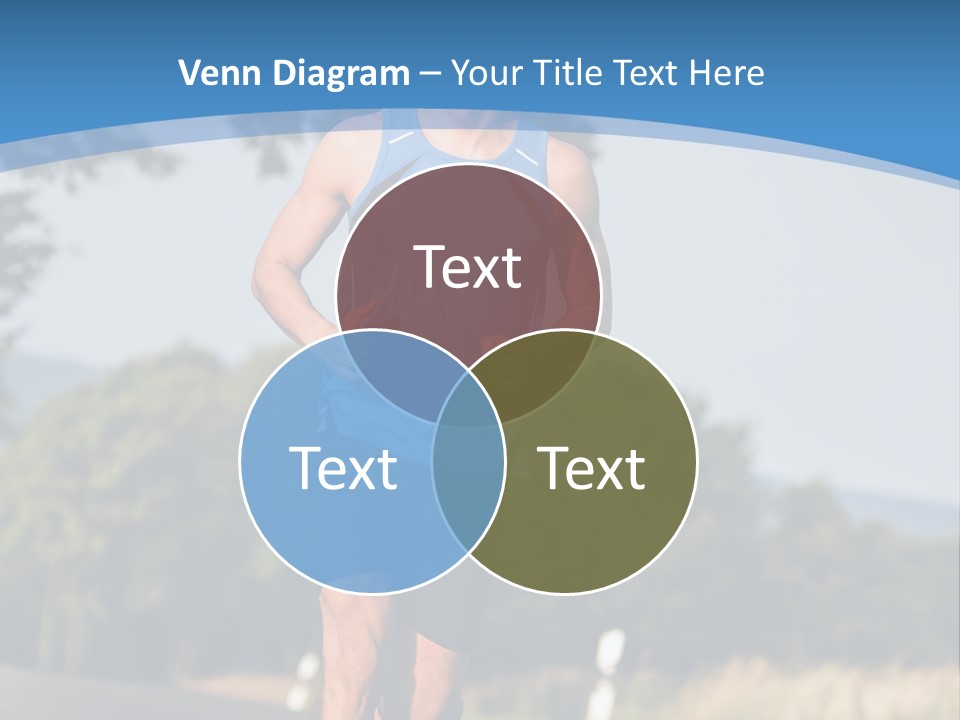 A Man Running Down A Road With Trees In The Background PowerPoint Template