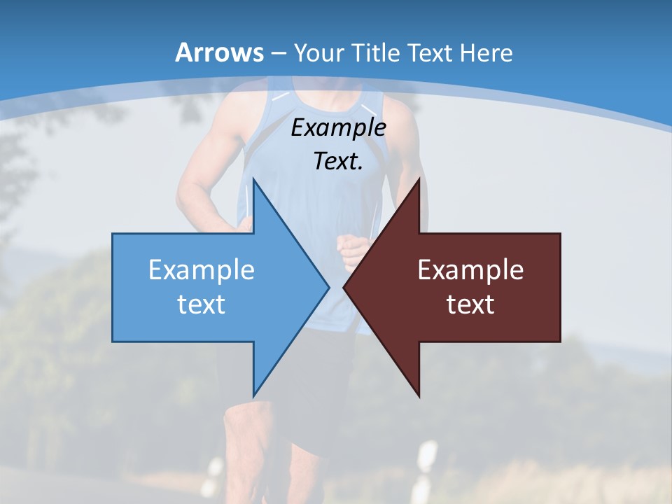 A Man Running Down A Road With Trees In The Background PowerPoint Template