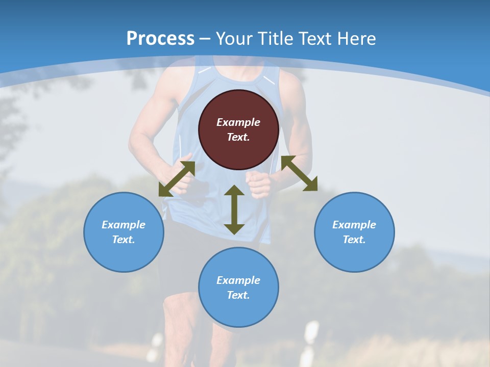 A Man Running Down A Road With Trees In The Background PowerPoint Template