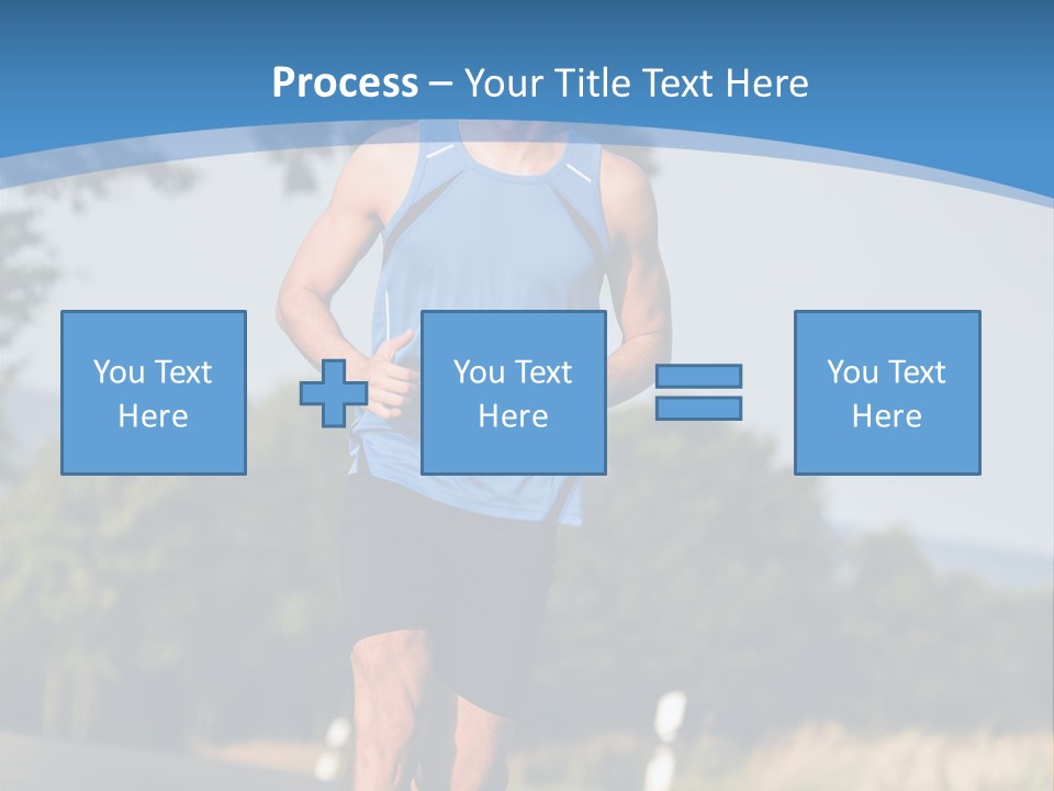 A Man Running Down A Road With Trees In The Background PowerPoint Template