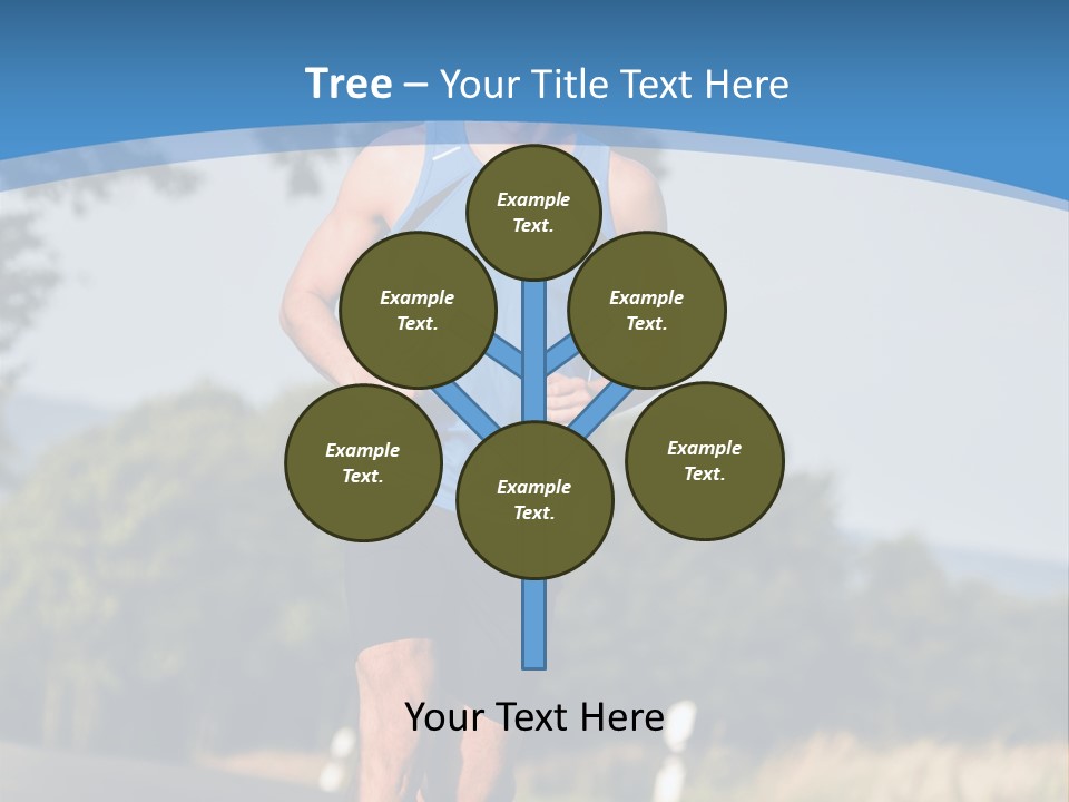 A Man Running Down A Road With Trees In The Background PowerPoint Template